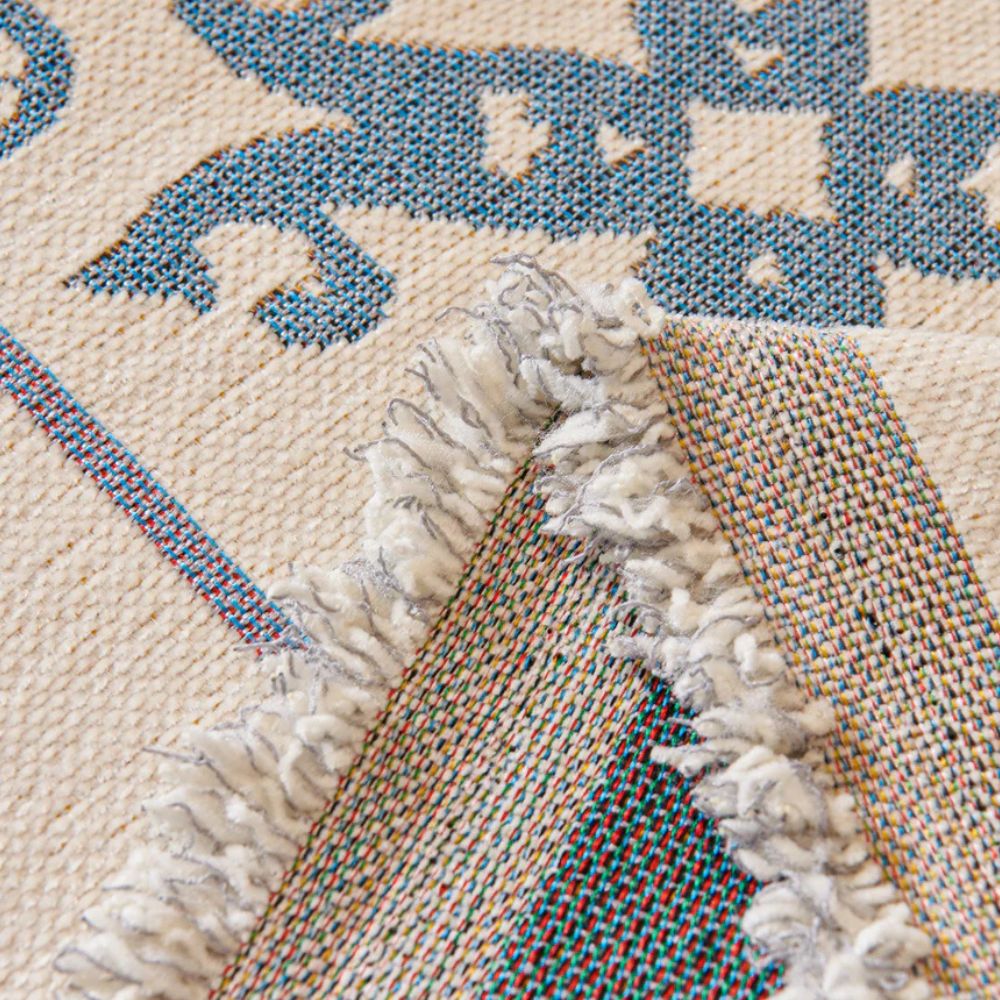 Vivid Mosaic Sofa Cover - Premium Chenille, Mediterranean Tile Throw