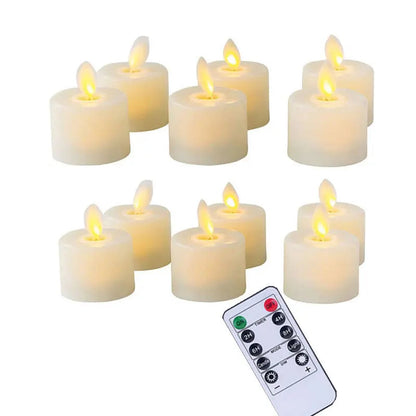 Battery-Operated Flickering LED Candles with Dancing Flame Effect for Home Decor, Dining Room Table Centerpieces, Weddings, Mantel Displays
