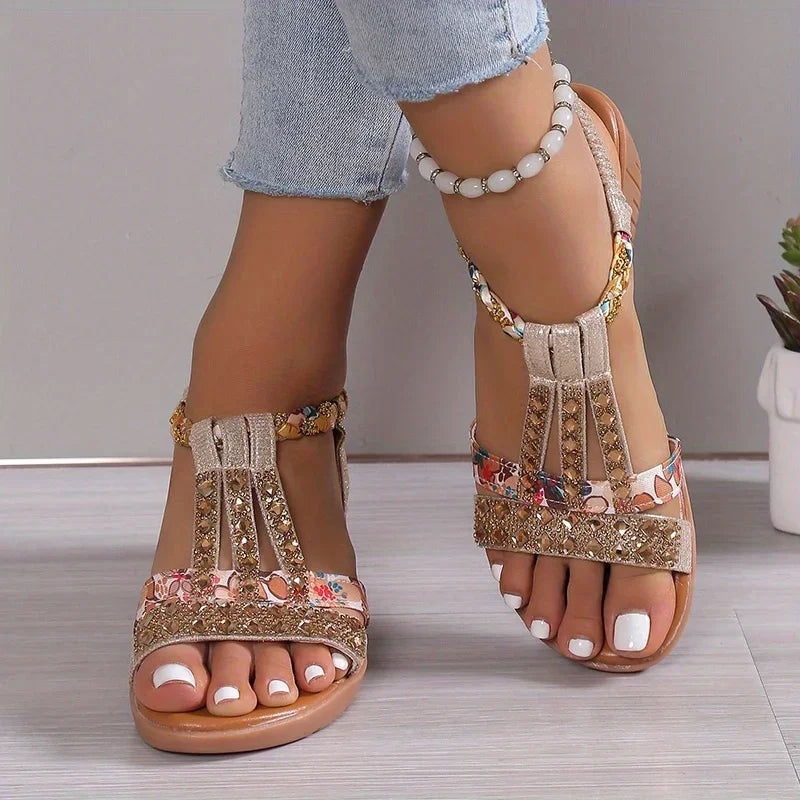 Women's Cushioned Wedge Sandals with Flexible Fit & Non-Slip Sole for Summer | Comfort Footwear for Casual Daily Wear & Walking