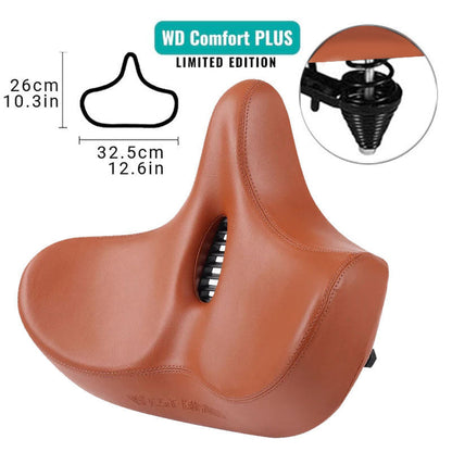 Wide Cushioned Bike Seat with Gel Padding & Breathable Cover for Comfort Cycling Road Mountain City Bikes Men Women Universal Fit