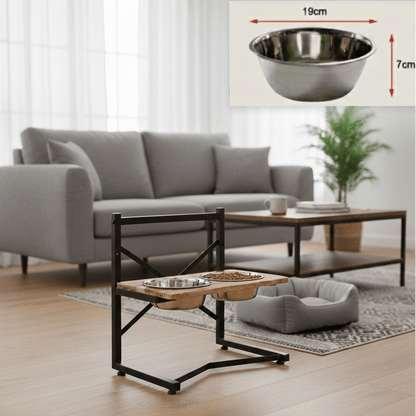 PAWDINER – Ergonomic Feeding Station with Stainless Steel Bowls