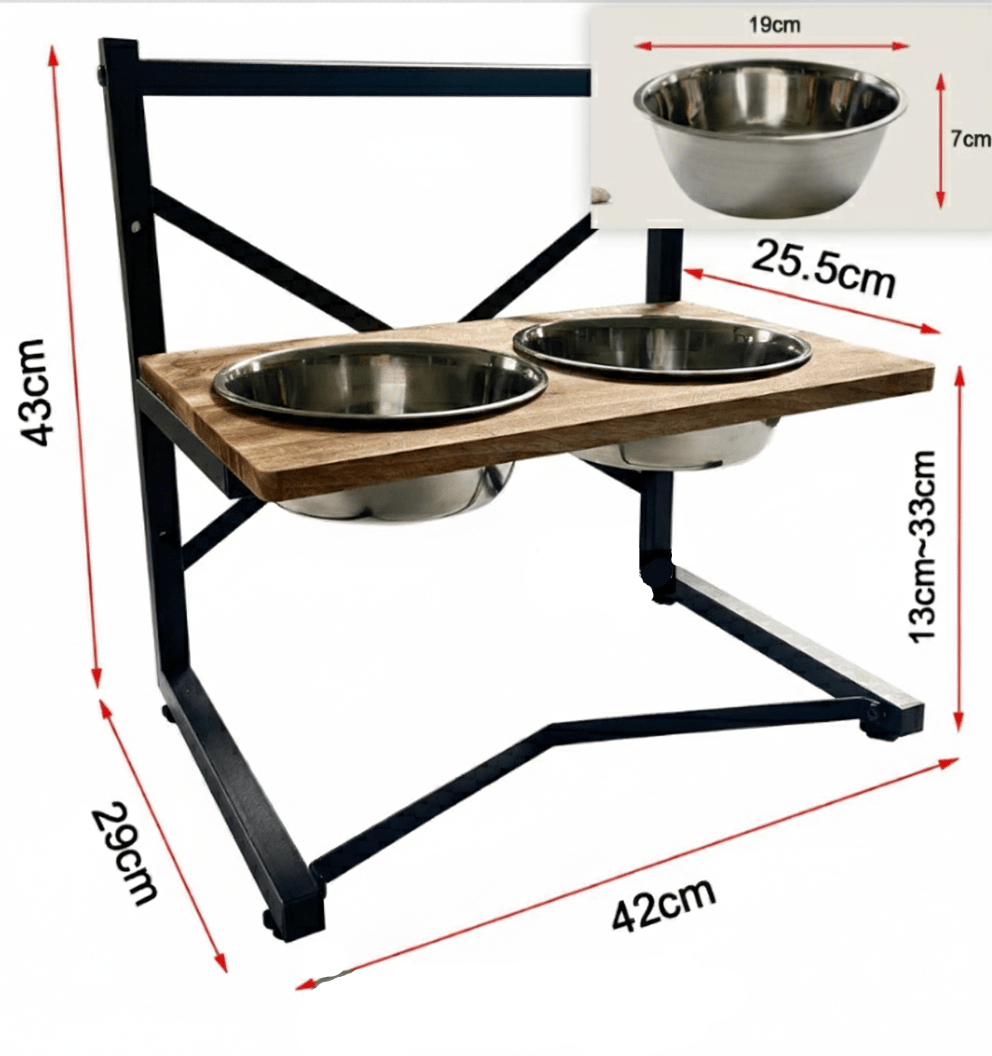 PAWDINER – Ergonomic Feeding Station with Stainless Steel Bowls