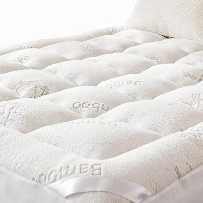 Bamboo Mattress Toppers Quilted Ultra Soft, Cooling Mattress Topper Twin Queen King, Non Toxic Bed Topper for Hotel Use