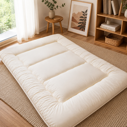 Floor Mattress Foldable 4 Inch Thick, Japanese Futon Mattress Roll Up Floor Bed, Washable Quilted Folding Mattress