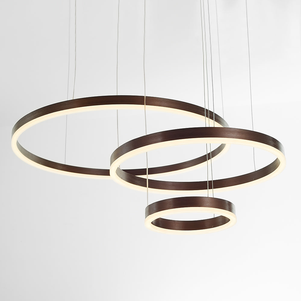 Multi-Ring LED Ceiling Light Fixture Adjustable Height Metal & Acrylic for Dining Room Bedroom Kitchen Modern Hanging Lamp Indoor Lighting D