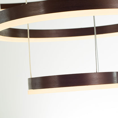 Multi-Ring LED Ceiling Light Fixture Adjustable Height Metal & Acrylic for Dining Room Bedroom Kitchen Modern Hanging Lamp Indoor Lighting D