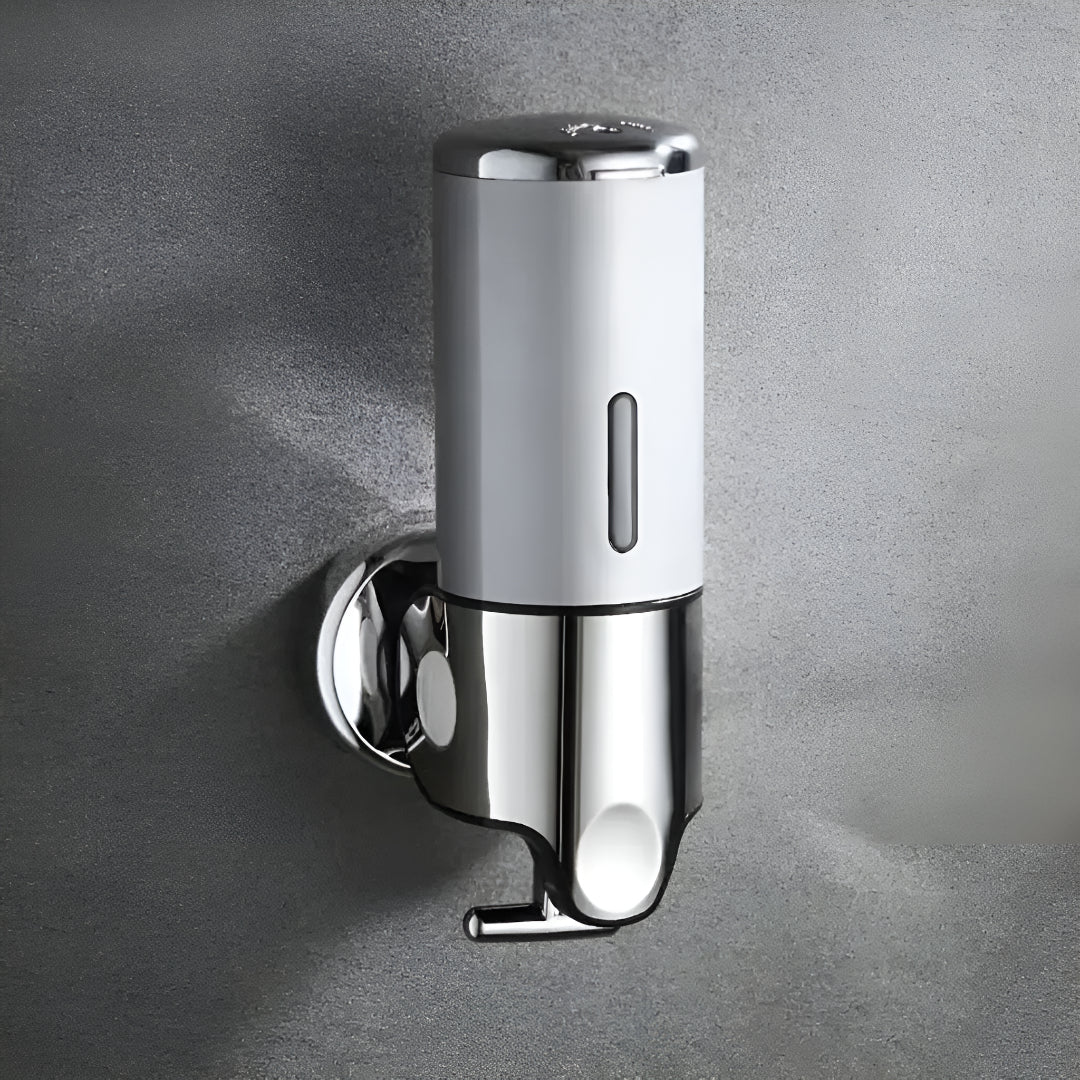 Wall-Mount Soap Dispenser for Bathroom & Kitchen | Space-Saving Metal Pump with Stainless Steel Finish & 17 oz Capacity | Liquid Soap