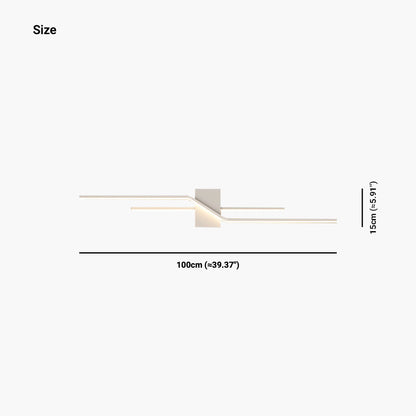 LED Wall Sconce Light 39 in Dimmable Metal Strip for Bedroom Living Room Hallway | Modern Interior Fixture with Color Temperature Control