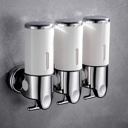 3-Chamber Soap and Shampoo Dispenser for Wall Mounting