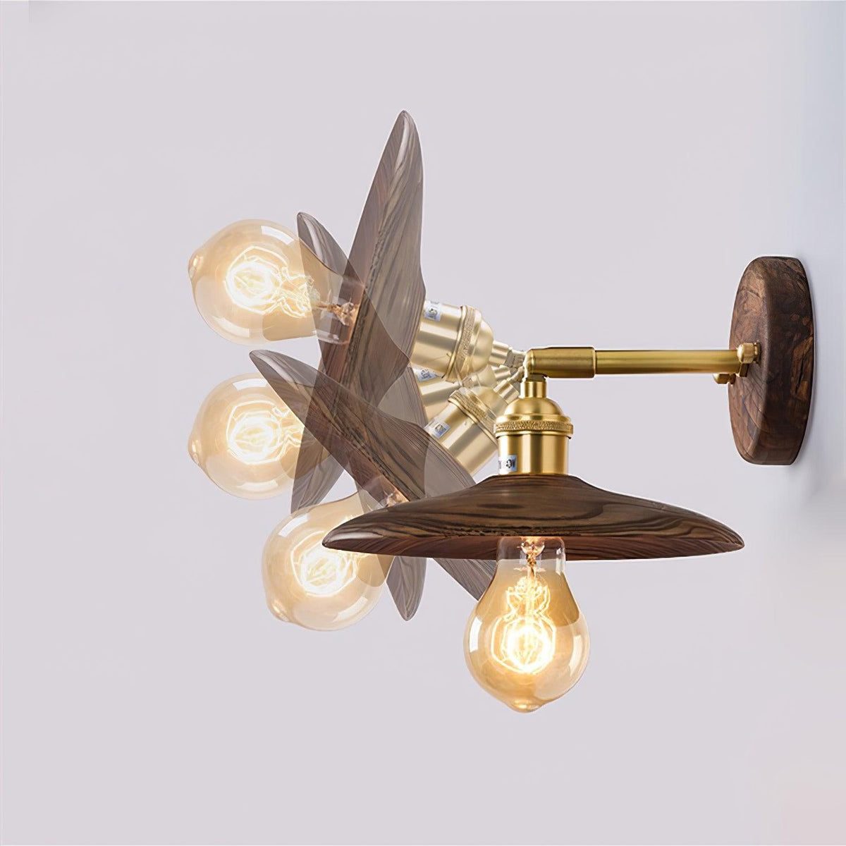 Rounded Wood & Metal Wall Sconce E27 Socket 8 Inch Minimal Accent Light for Bedroom Entryway Foyer Hallway Modern Organic Fixture Indoor Har