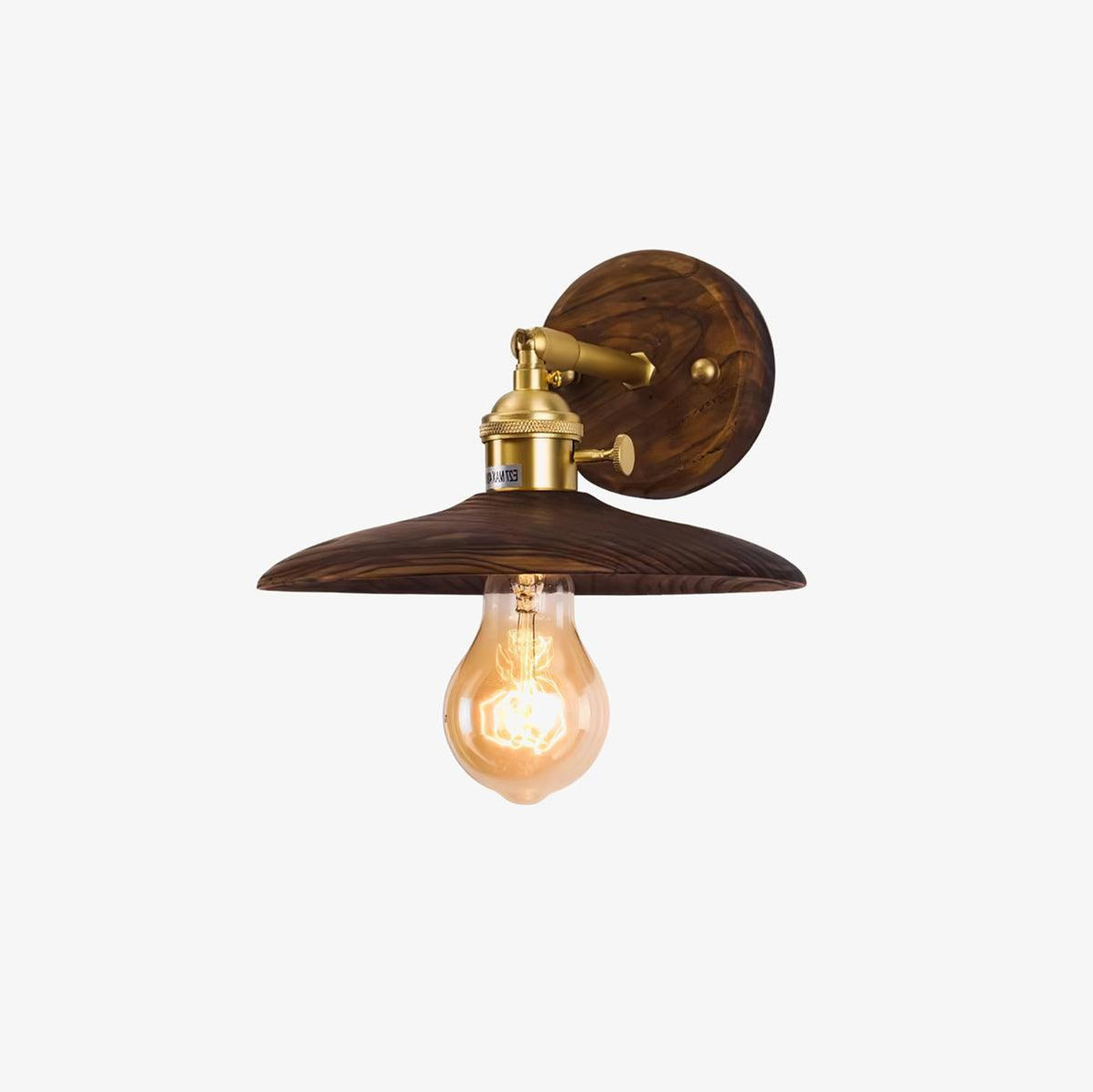 Rounded Wood & Metal Wall Sconce E27 Socket 8 Inch Minimal Accent Light for Bedroom Entryway Foyer Hallway Modern Organic Fixture Indoor Har
