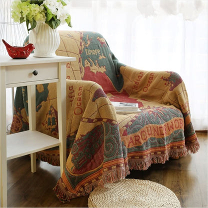 WANDERSCAPE – Vintage Map Blanket for Cozy Everyday Living