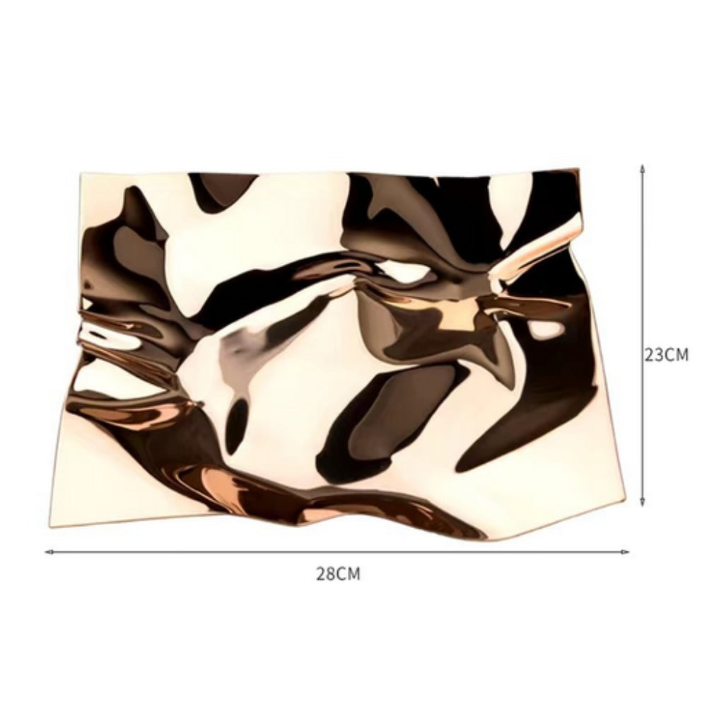 Wanderlust Decorative Tray for Coffee Table - Hand-Polished Stainless Steel, Modern Design