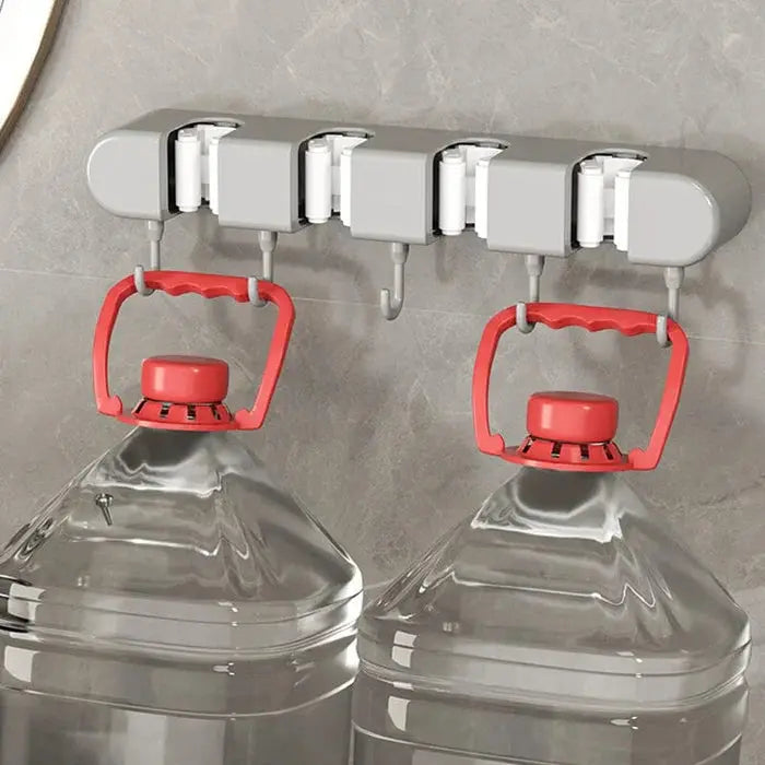Wall-Mount Tool Organizer for Brooms, Mops & Household Items – Space-Saving Storage Rack for Garage, Closet & Utility Room – Sturdy Grip Hol