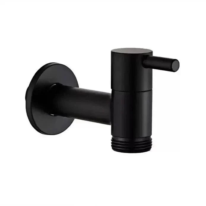 Wall-Mount Single Handle Faucet in Black Finish for Indoor & Outdoor Sinks