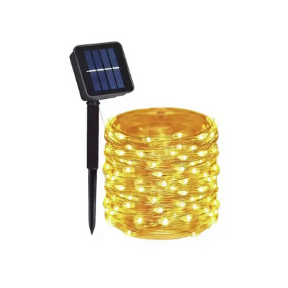 Solar Outdoor String Lights with 8 Lighting Modes – Flexible Copper Wire LED Fairy Lights for Patio, Garden, Party & Deck