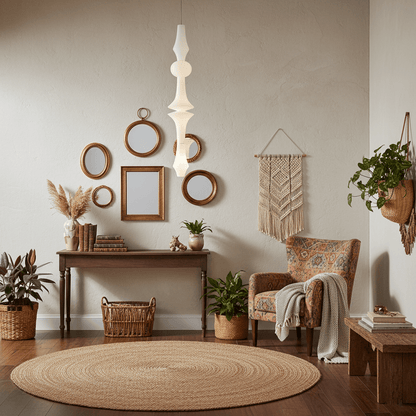Handcrafted Paper Lantern Ceiling Light White Drum Shade Hanging Fixture E26 E27 Socket Bedroom Living Room Dining Room Ambient Glow Modern