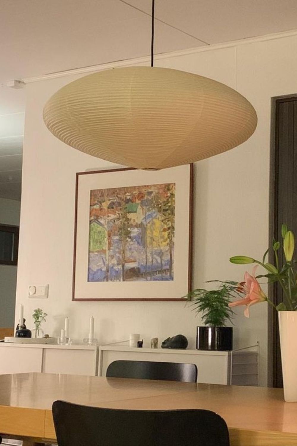 Handmade Rice Paper Sphere Pendant Lamp for Dining Room & Bedroom | Sculptural Ceiling Fixture with Adjustable Cord | E26 Edison Bulb Compat