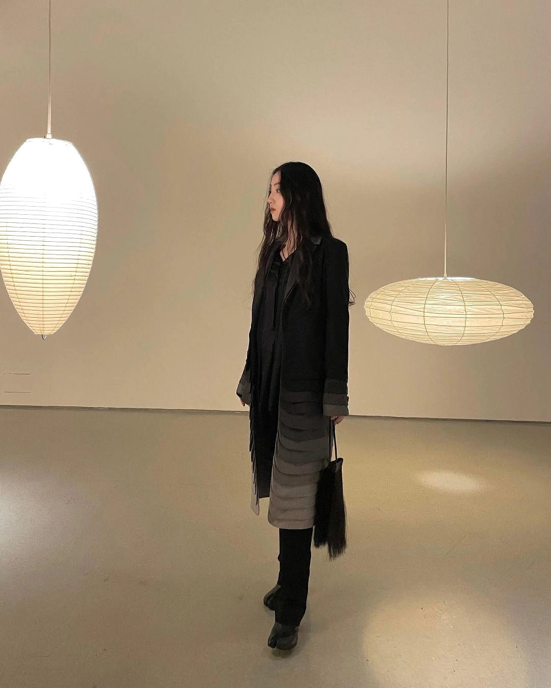 Handcrafted Paper Shade Ceiling Light with Adjustable Cord White Hanging Fixture for Bedroom Living Room Kitchen Dining Modern Indoor Lamp