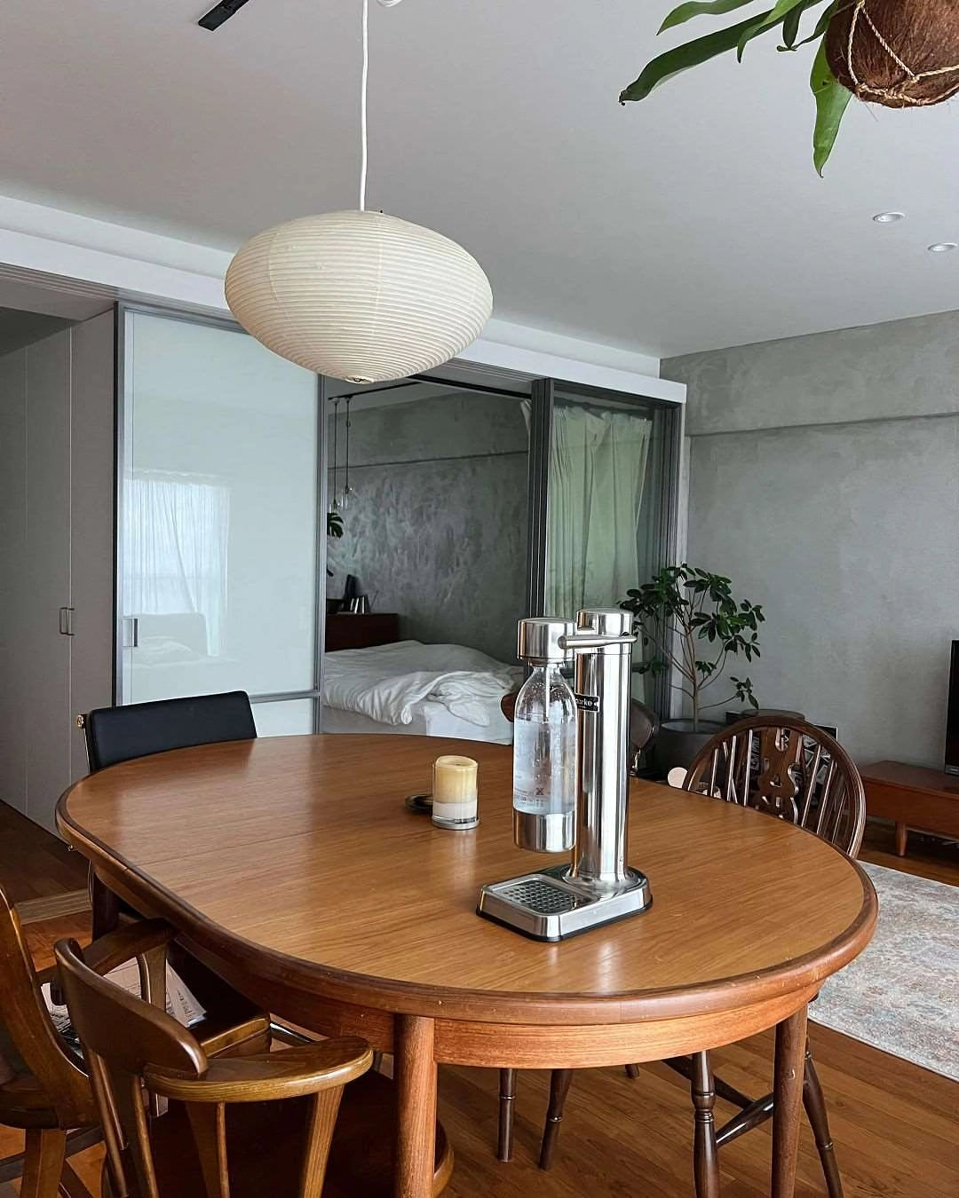 Handcrafted Paper Shade Ceiling Light with Adjustable Cord White Hanging Fixture for Bedroom Living Room Kitchen Dining Modern Indoor Lamp