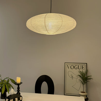 Handmade Rice Paper Sphere Pendant Lamp for Dining Room & Bedroom | Sculptural Ceiling Fixture with Adjustable Cord | E26 Edison Bulb Compat
