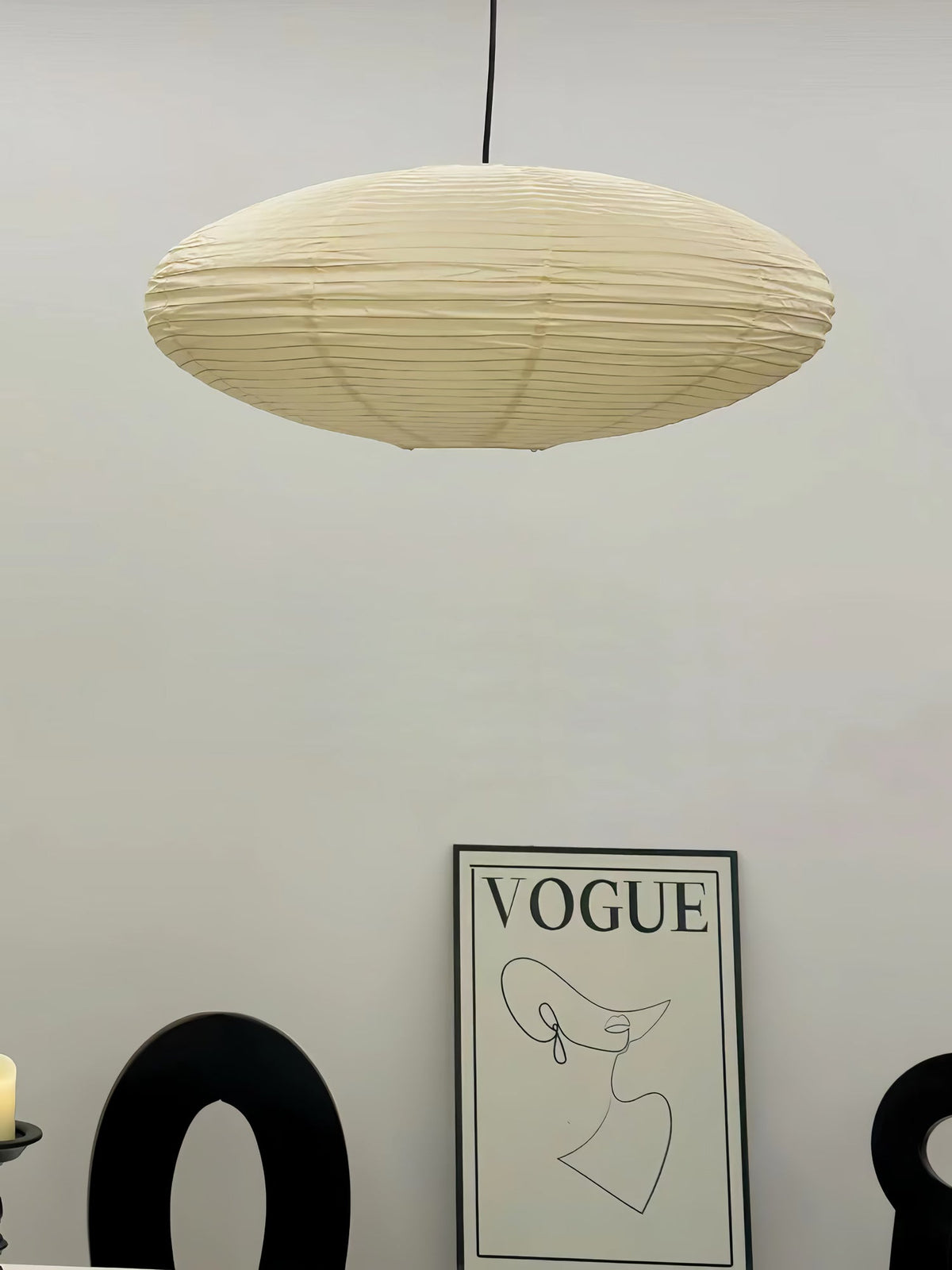 Handcrafted Paper Shade Ceiling Light with Adjustable Cord White Hanging Fixture for Bedroom Living Room Kitchen Dining Modern Indoor Lamp