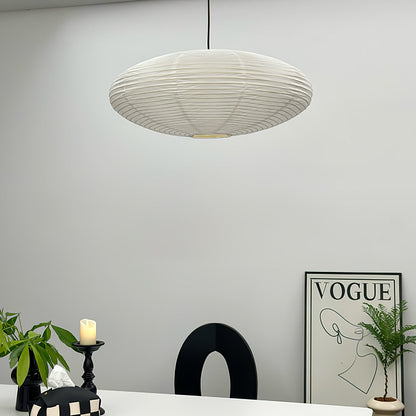 Handcrafted Paper Shade Ceiling Light with Adjustable Cord White Hanging Fixture for Bedroom Living Room Kitchen Dining Modern Indoor Lamp