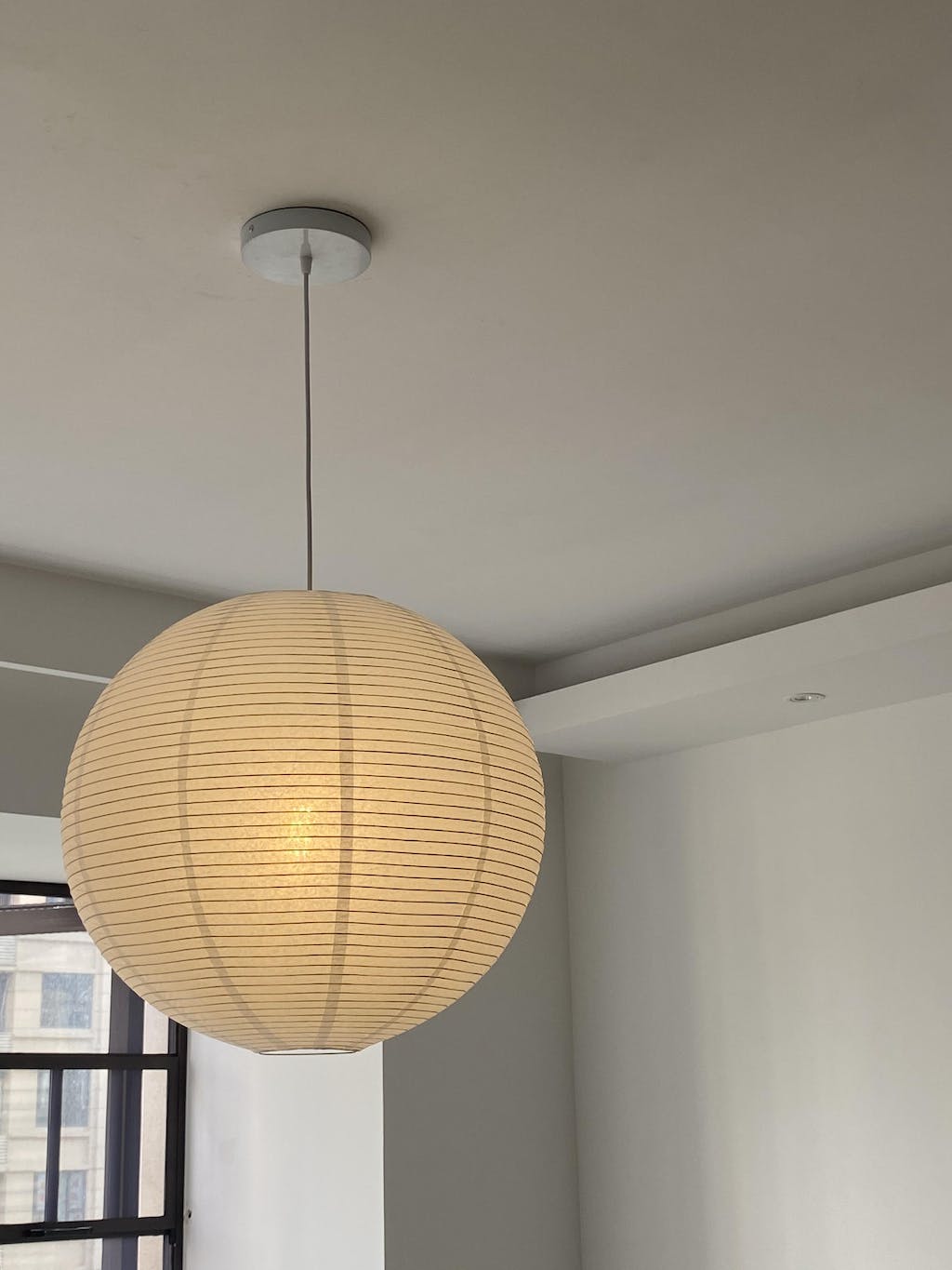 Handmade Paper Globe Drop Light for Kitchen Island & Dining Room – Adjustable Cable, E26 Socket, Soft Ambient Glow – Modern Overhead Fixture