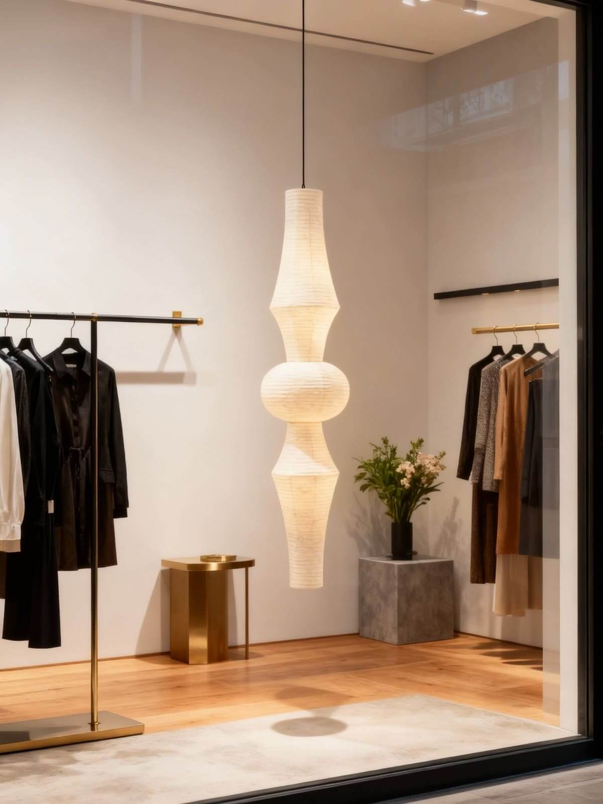 Overhead Hanging Fixture with Paper Shade for Kitchen Island or Breakfast Nook | Cylindrical Drop Lamp in White or Warm Tone | E26 Socket Ce