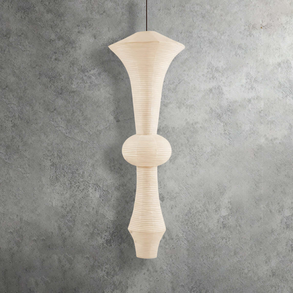 Overhead Hanging Fixture with Paper Shade for Kitchen Island or Breakfast Nook | Cylindrical Drop Lamp in White or Warm Tone | E26 Socket Ce