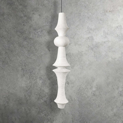Overhead Hanging Fixture with Paper Shade for Kitchen Island or Breakfast Nook | Cylindrical Drop Lamp in White or Warm Tone | E26 Socket Ce