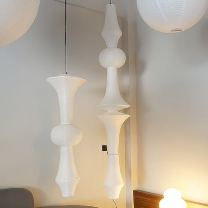 Handcrafted Paper Lantern Ceiling Light White Drum Shade Hanging Fixture E26 E27 Socket Bedroom Living Room Dining Room Ambient Glow Modern