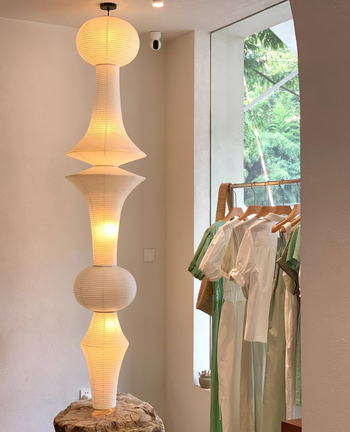 Handcrafted Paper Lantern Ceiling Light White Drum Shade Hanging Fixture E26 E27 Socket Bedroom Living Room Dining Room Ambient Glow Modern
