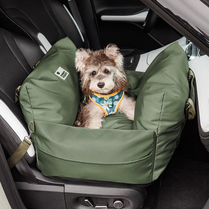 Portable Pet Carrier Booster Seat with Safety Harness and Washable Cover for Small Dogs