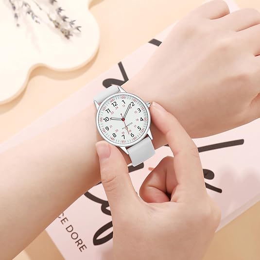 Waterproof Nurse Watch with Clear Second Hand | Durable Silicone Band for Accurate Time Tracking