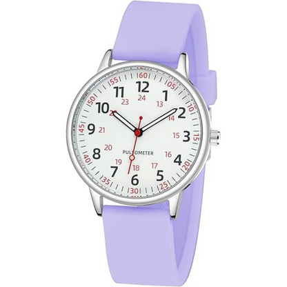 Waterproof Nurse Watch with Clear Second Hand | Durable Silicone Band for Accurate Time Tracking