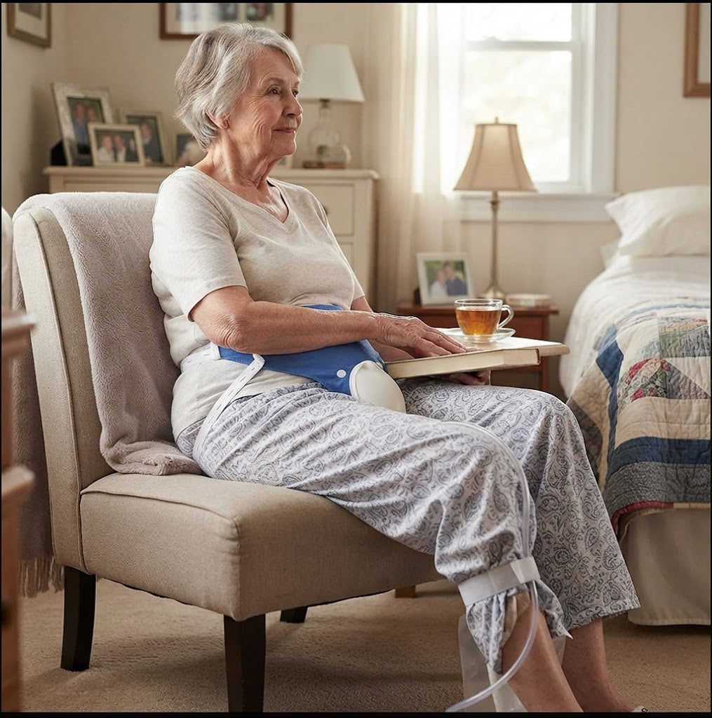 Wearable Urine Collector | Adjustable Waist & Leg Straps with Diversion Tube for Comfortable Use
