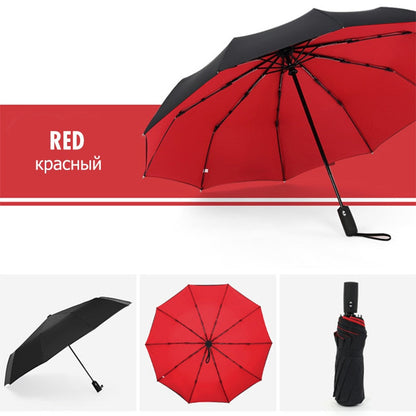 Wearclo | Wind-Resistant Storm Umbrella with Automatic Open Button | Portable Protection Against Rain and Wind