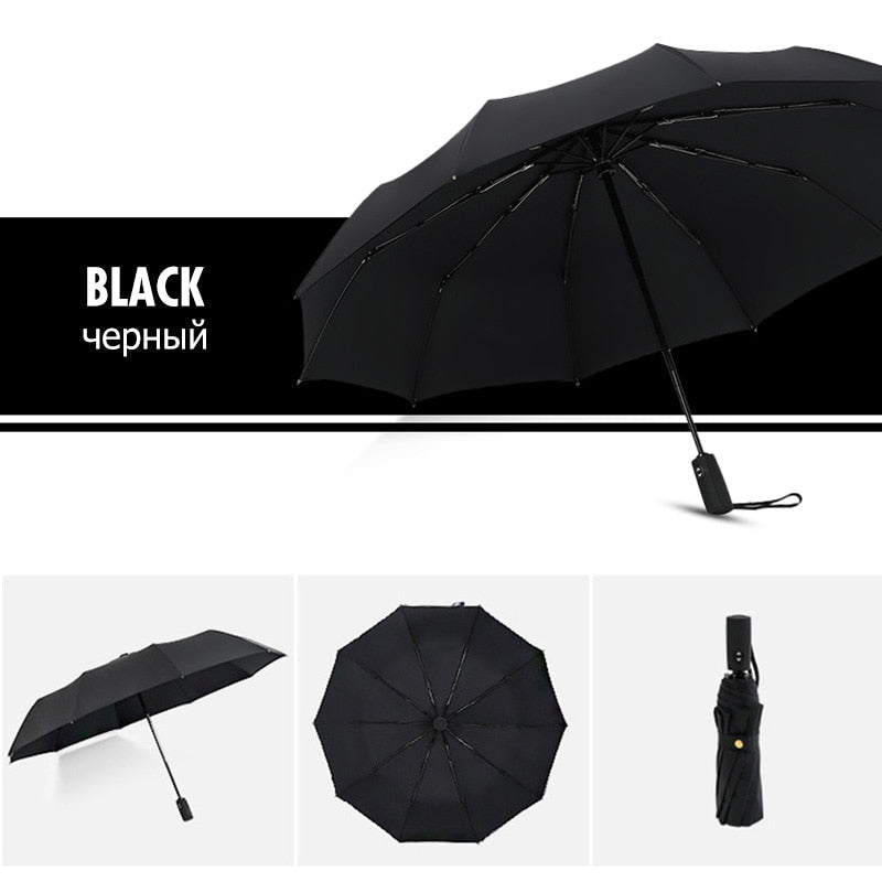 Wearclo | Wind-Resistant Storm Umbrella with Automatic Open Button | Portable Protection Against Rain and Wind