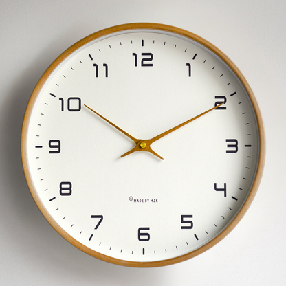 Wesley Modern Wall Clock - Wooden Silent Quartz Design