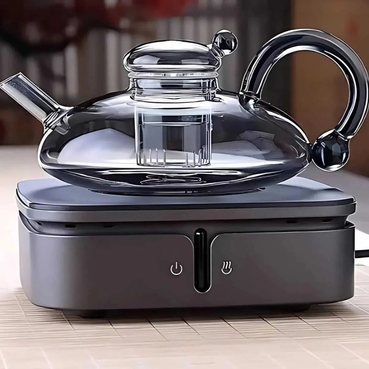 Ceramic Hot Plate Warmer 1000W Five-Temperature Touch Panel for Tea Kettles Pots Infusions Auto Shut-Off Quiet for Kitchen Counter