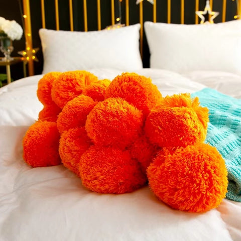 Whimsy Throw Blanket - Soft Microfiber, Knitted Pom-Pom Design