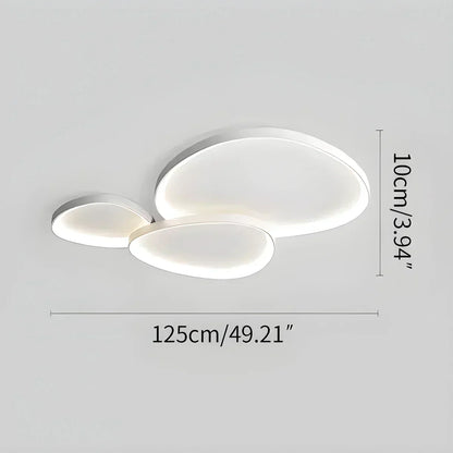 Flush Mount LED Overhead Fixture 17 in Oval Metal Design with Adjustable Color Temp & Dimming for Bedrooms Entryways Contemporary Homes