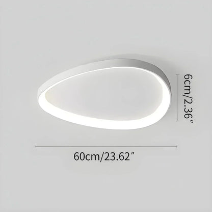 Flush Mount LED Overhead Fixture 17 in Oval Metal Design with Adjustable Color Temp & Dimming for Bedrooms Entryways Contemporary Homes