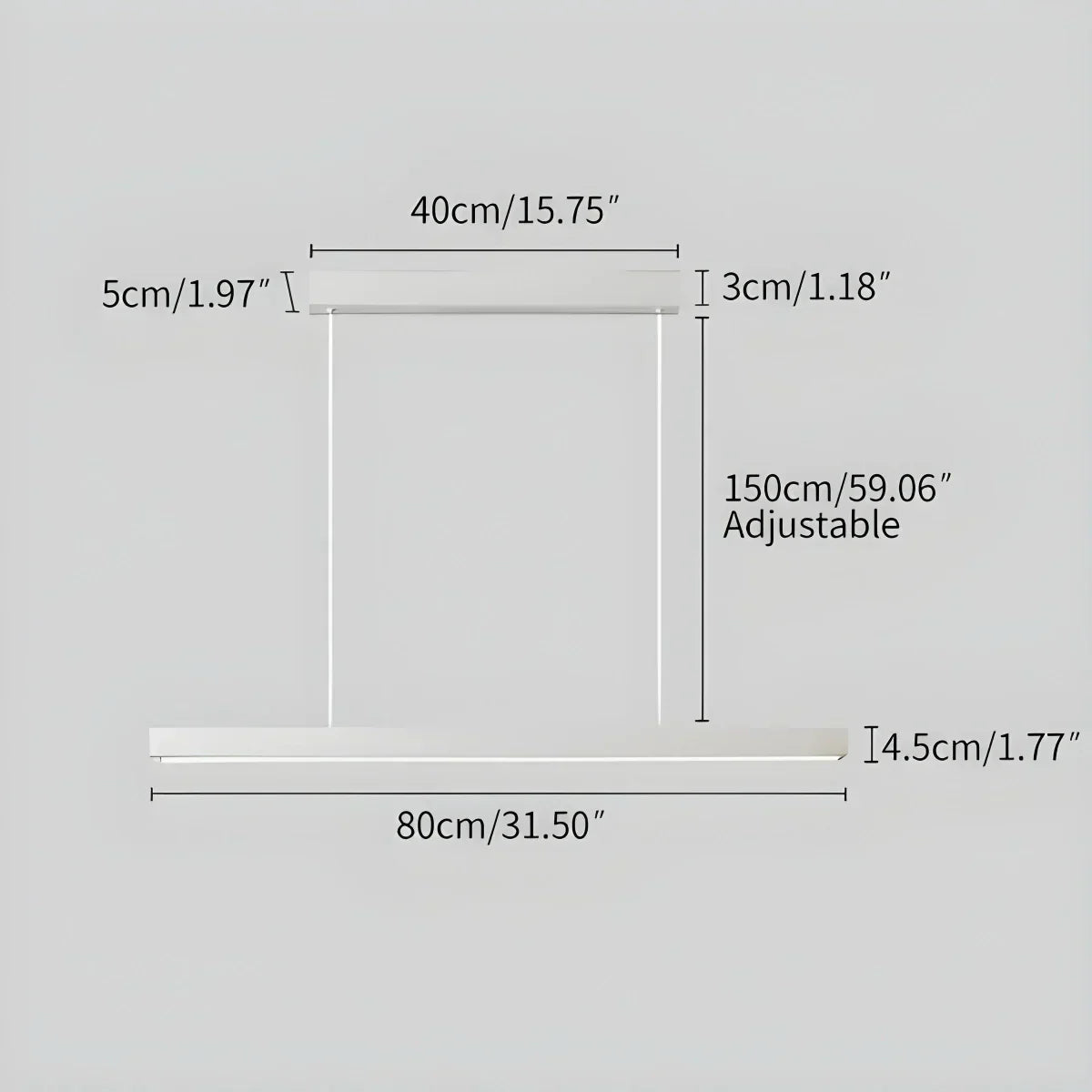 Linear LED Ceiling Fixture Black Aluminum Hanging Light for Dining Room Kitchen Island Office Desk Modern Minimalist Suspended Lamp Adjustab