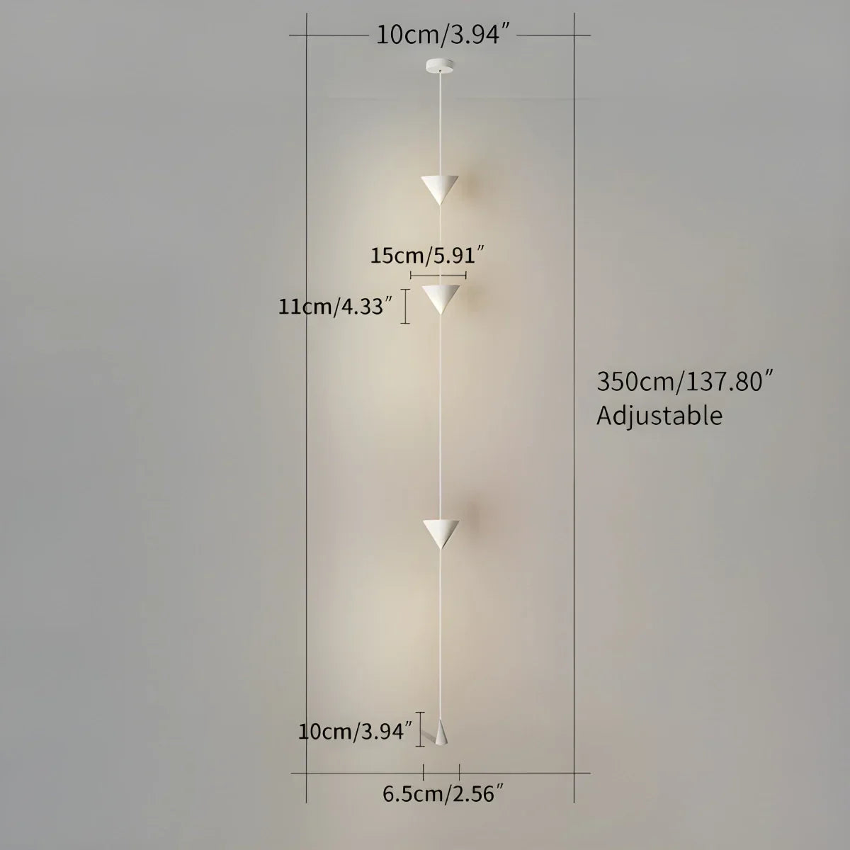 Tension Rod Pole Lamp Warm LED 11.5 Feet Adjustable Height Modern Minimalist Vertical Column Light for Bedroom Living Room Home Office Ambie