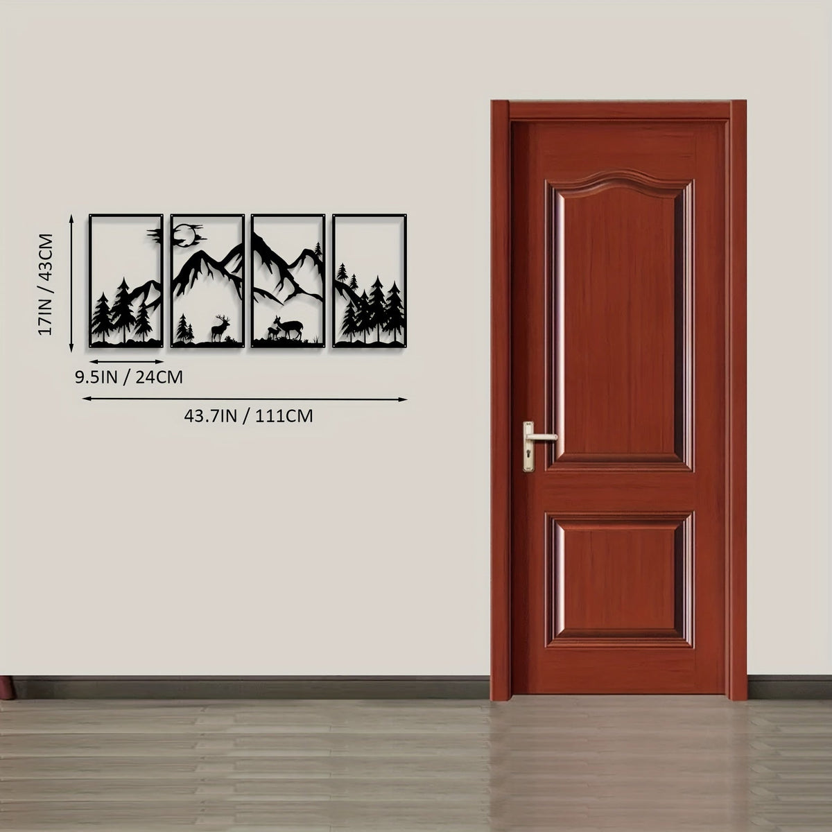 WildMont Vista Metal Wall Art Set – Nature-Inspired Mountain and Wildlife Decor