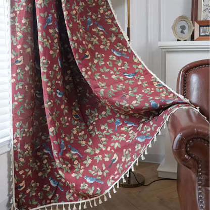 Wilder Curtains for Living Room - Jacquard Fabric with Tassels