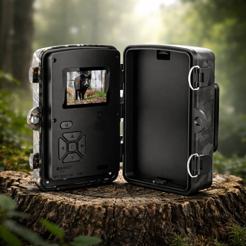 Motion-Activated Trail Camera with Night Vision for Outdoor Wildlife Monitoring & Security | Weatherproof Infrared Game Cam for Deer Hunting