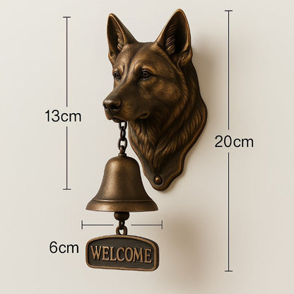 Rustic Welcome Bell | German Shepherd Design with Artisan Craftsmanship | Perfect Accent for Home Decor
